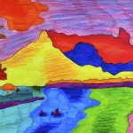 Tropical landscape inspired by Gauguin