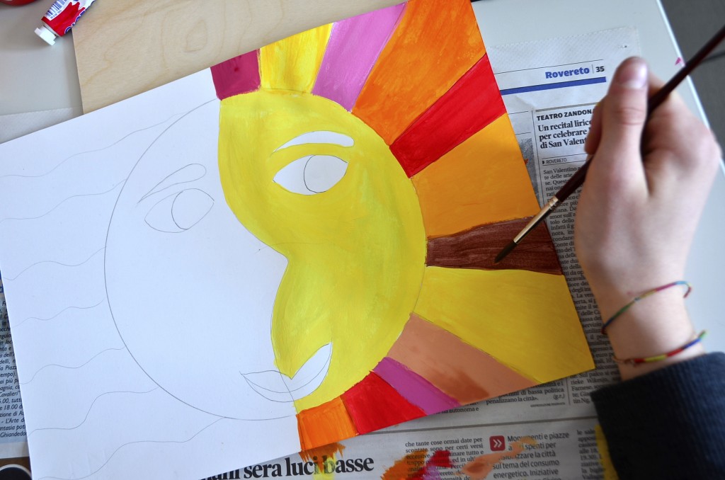 Disegno Sole E Luna Colori Caldi E Freddi