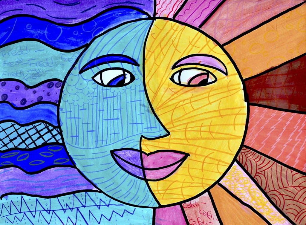 Disegno Sole E Luna Colori Caldi E Freddi