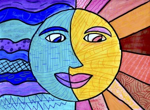 Sun And Moon In Warm And Cool Colors Arte A Scuola