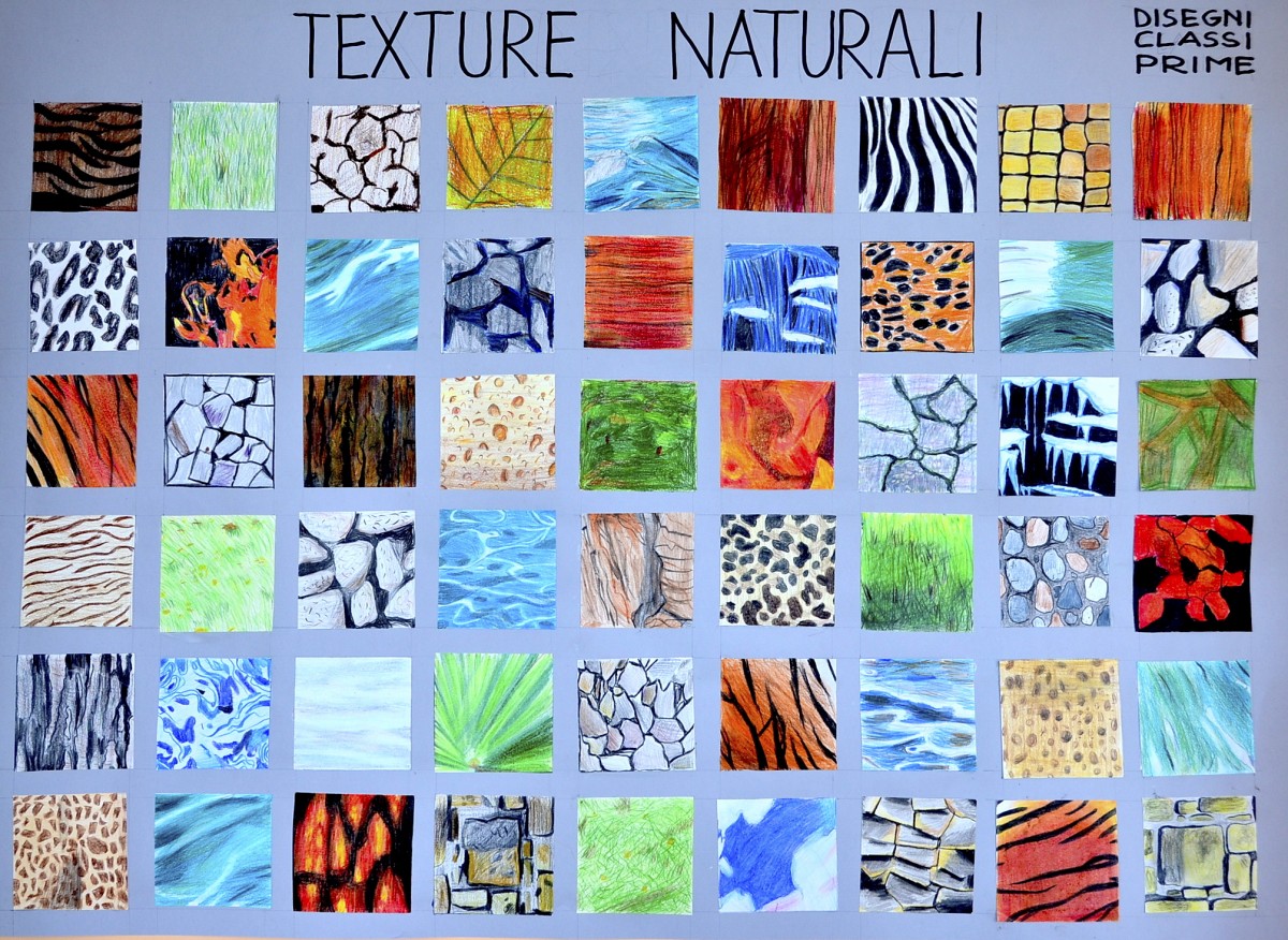 texture-naturali-con-le-matite-colorate-arte-a-scuola