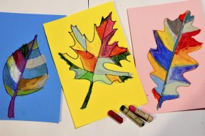 Group work: mixed media leaves – Arte a Scuola