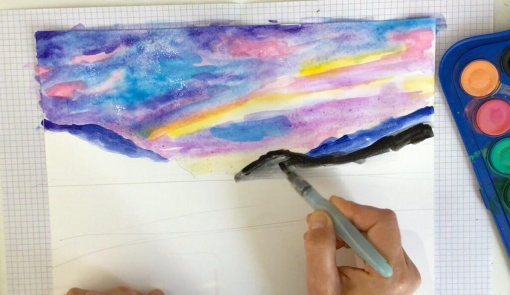 Watercolor landscape inspired by Friedrich with Video Tutorial – Arte a  Scuola