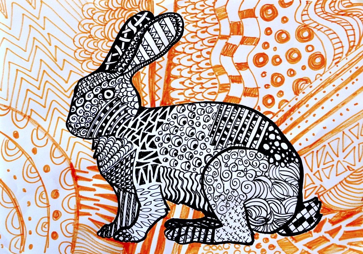 easy animal zentangles