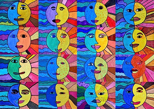 Sun And Moon In Warm And Cool Colors – Arte A Scuola