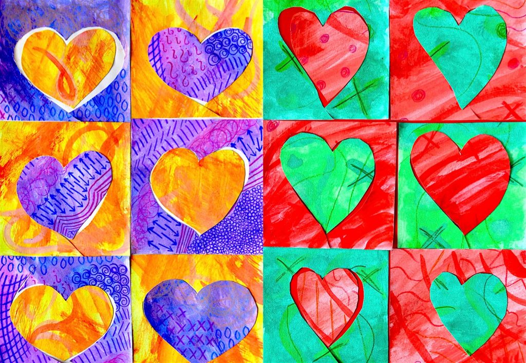 Hearts In Complementary Colors – Arte A Scuola