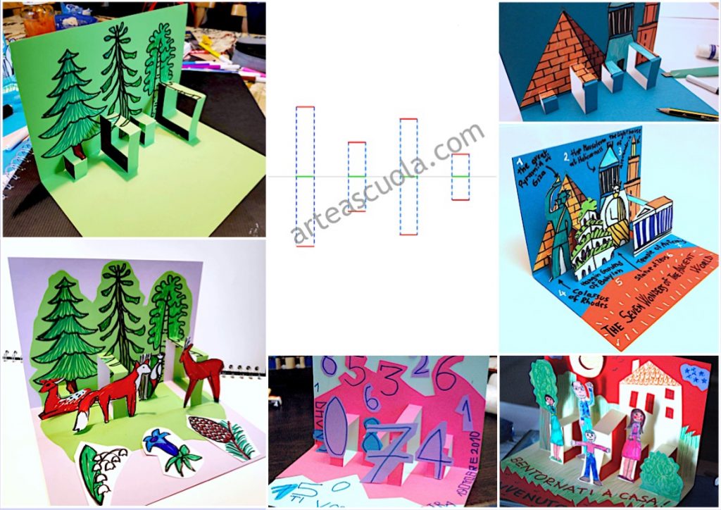 pop up card template arte a scuola